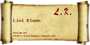 Lini Kleon névjegykártya